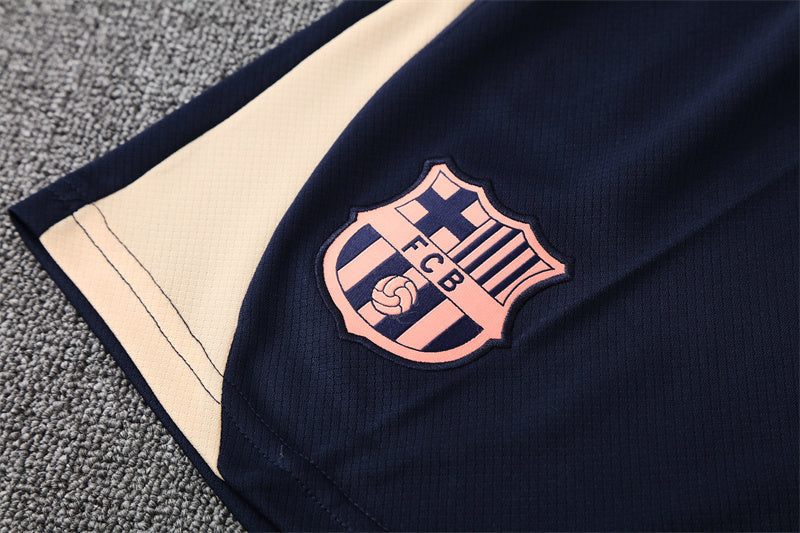 Maillot Short Training Barcelone Homme/Enfant Beige 2025 2026