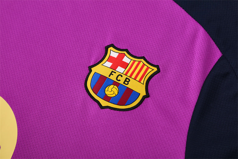 Ensemble Maillot Short Barcelone Homme/Enfant 2025 2026 Violet Bleu