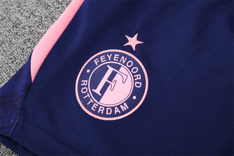 Ensemble Maillot Short Feyenoord Homme/Enfant 2025 2026 Bleu Rose