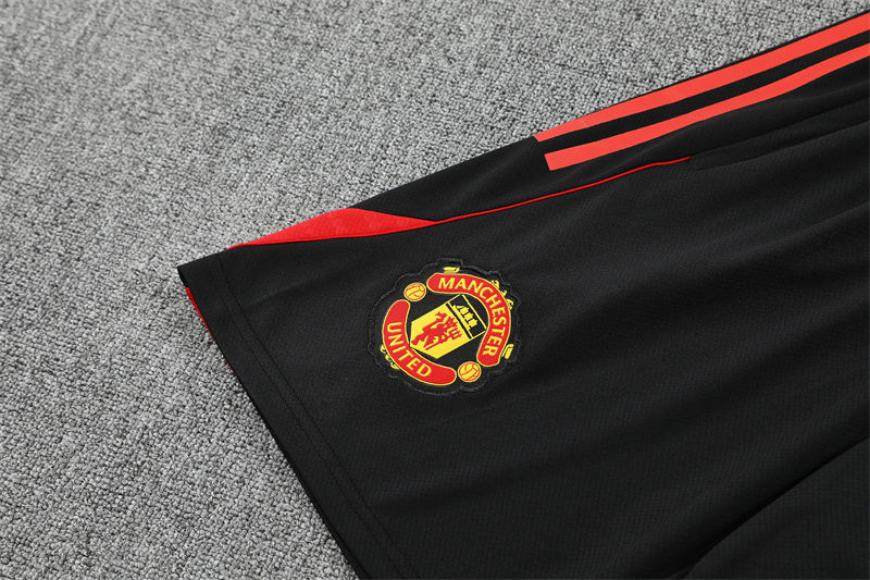 Ensemble Maillot Short Manchester United Homme/Enfant 2025 2026 Rouge Noir