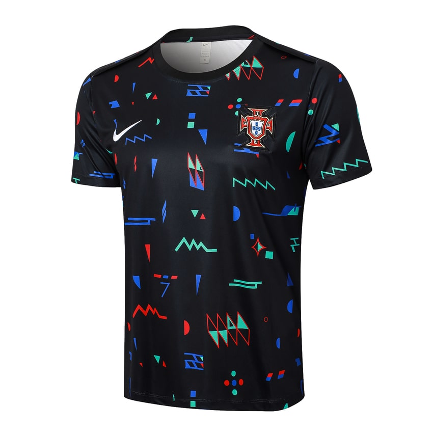 Ensemble Maillot Short Portugal Homme 2024 2025 Noir Motif