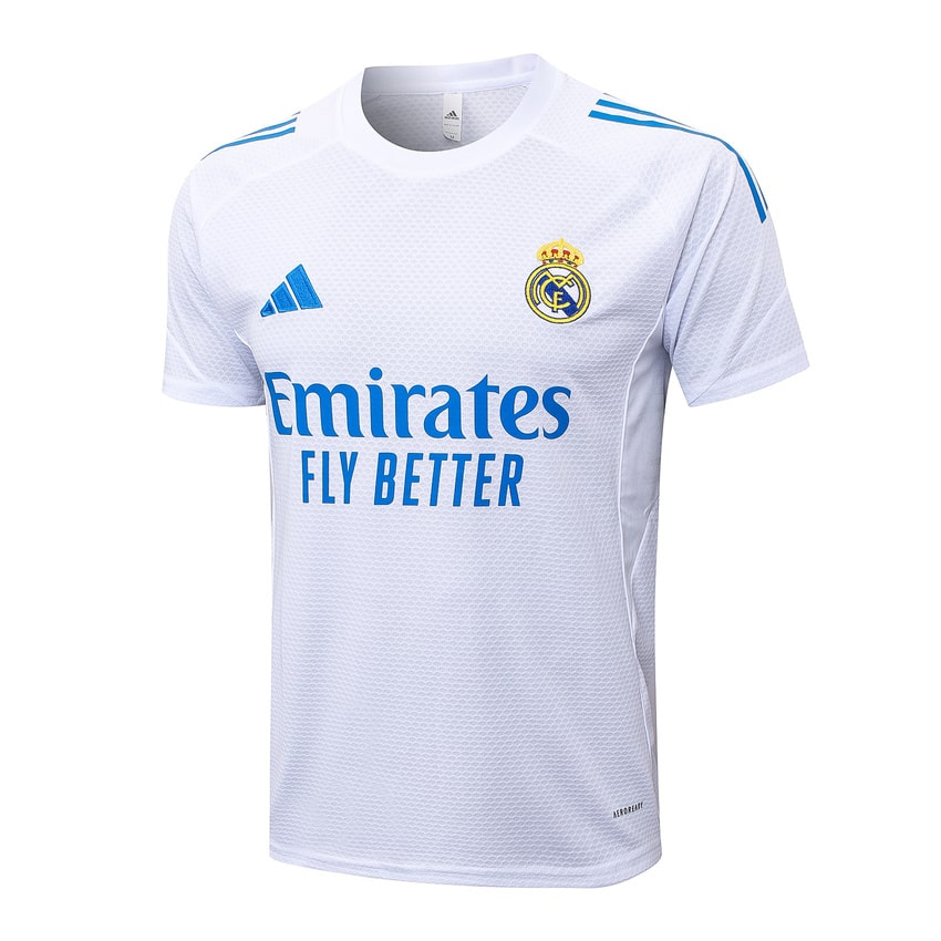 Ensemble Maillot Short Real Madrid Homme 2025 2026 Blanc Bleu