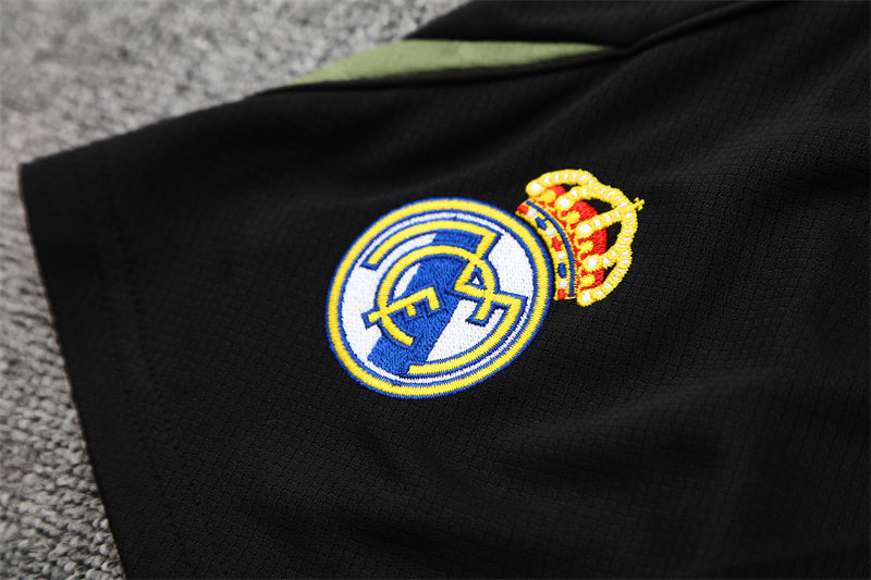 Ensemble Maillot Short Real Madrid Homme/Enfant 2025 2026 Noir Vert Edition Limitée