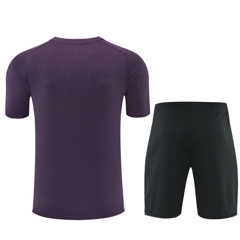 Ensemble Maillot Short Real Madrid Homme/Enfant 2025 2026 Violet Noir