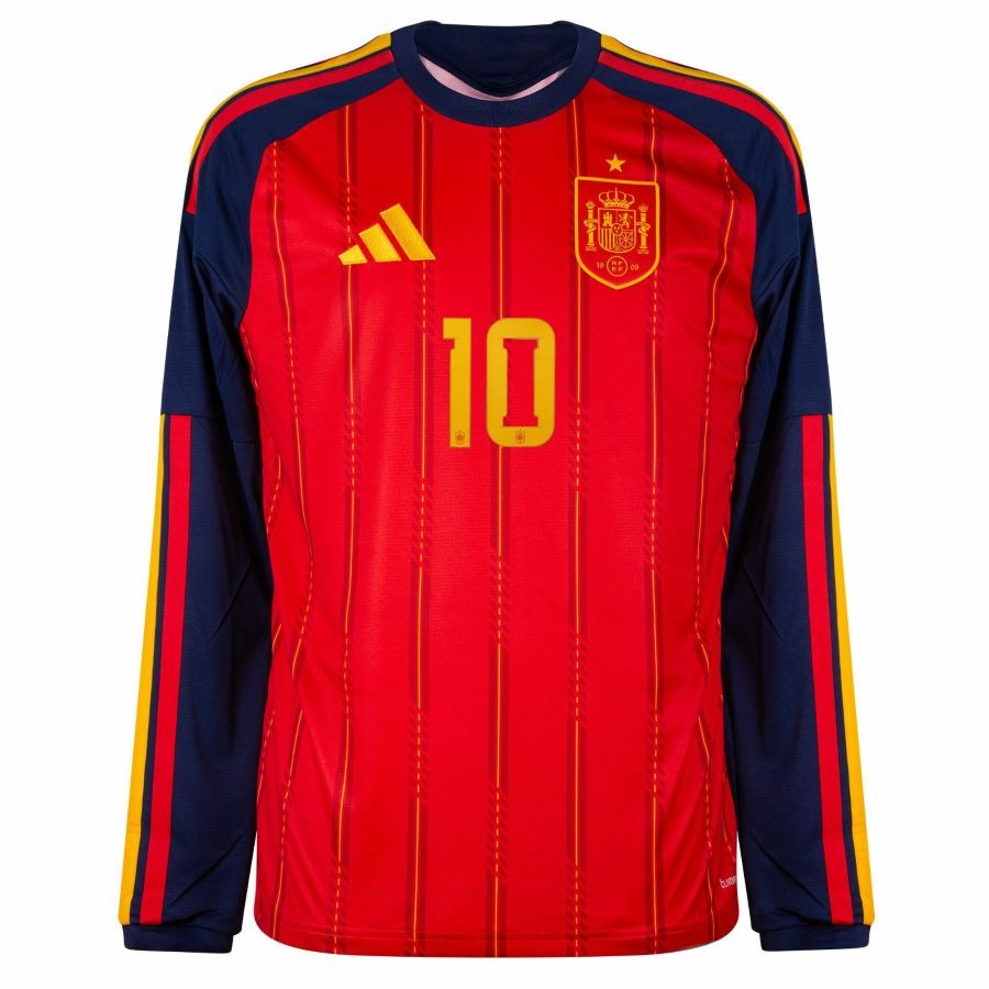 Maillot Espagne Lamine Yamal 10 Homme Domicile Manches Longues 2026 2027