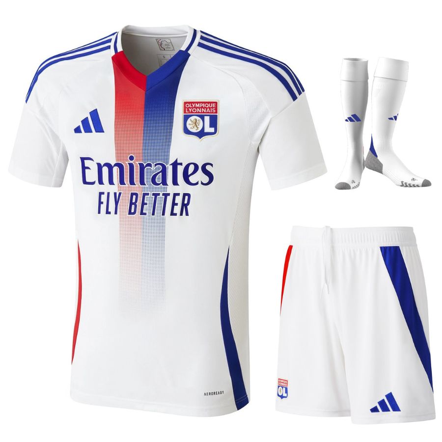Maillot Lyon OL Kit Enfant Domicile 2024 2025 Blanc