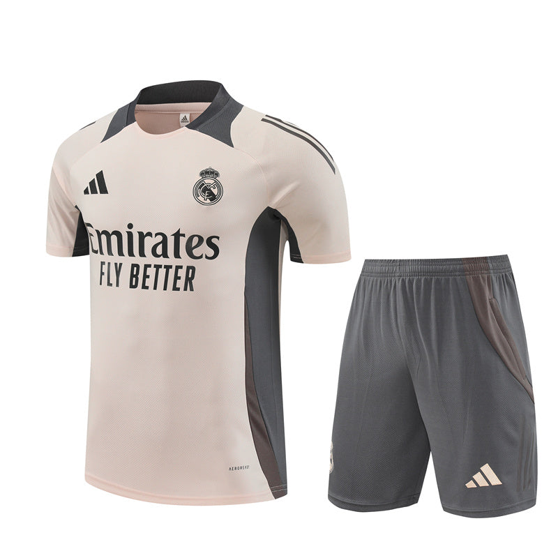 Maillot Training Real Madrid Beige Gris Homme/Enfant 2024-2025