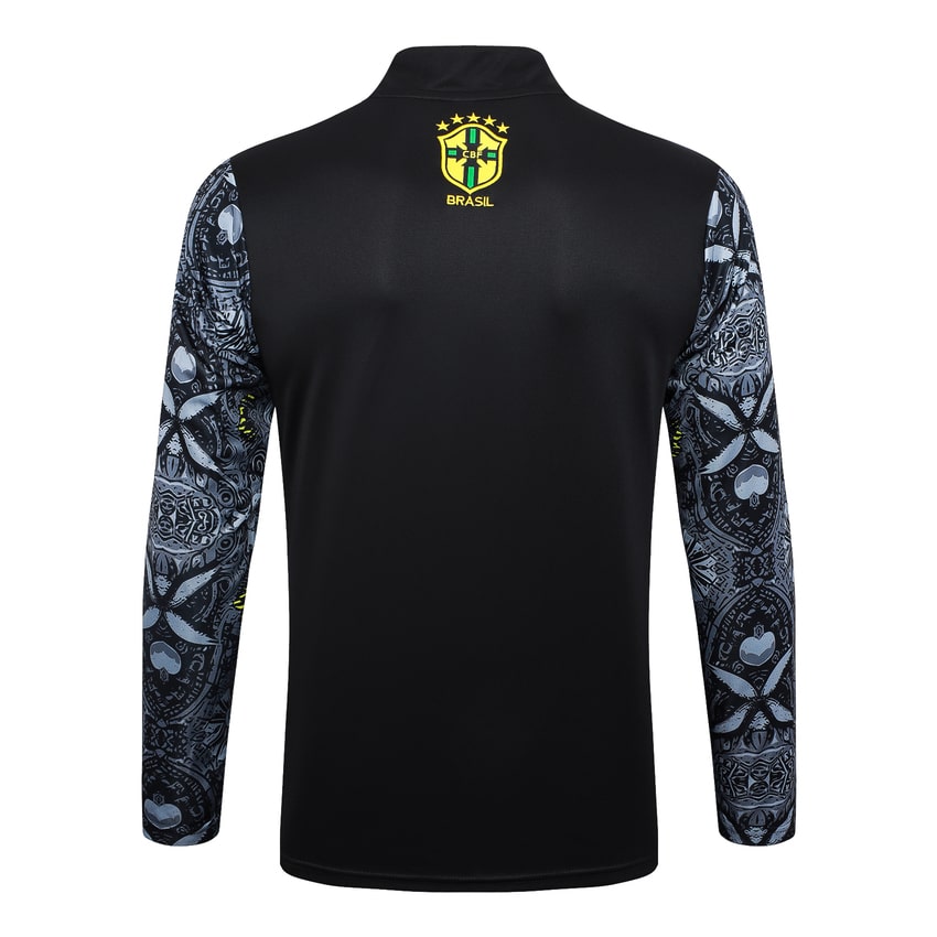 Survetement Bresil Training Homme/Enfant 2024 2025 Gris Motif