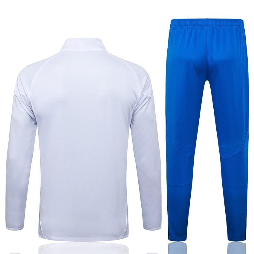 Survetement Real Madrid Veste Homme/Enfant 2025 2026 Blanc Bleu