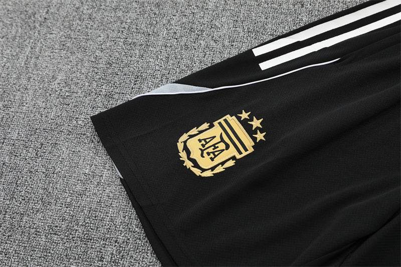 Maillot Short Training Argentine Noir Homme/Enfant 2025 2026