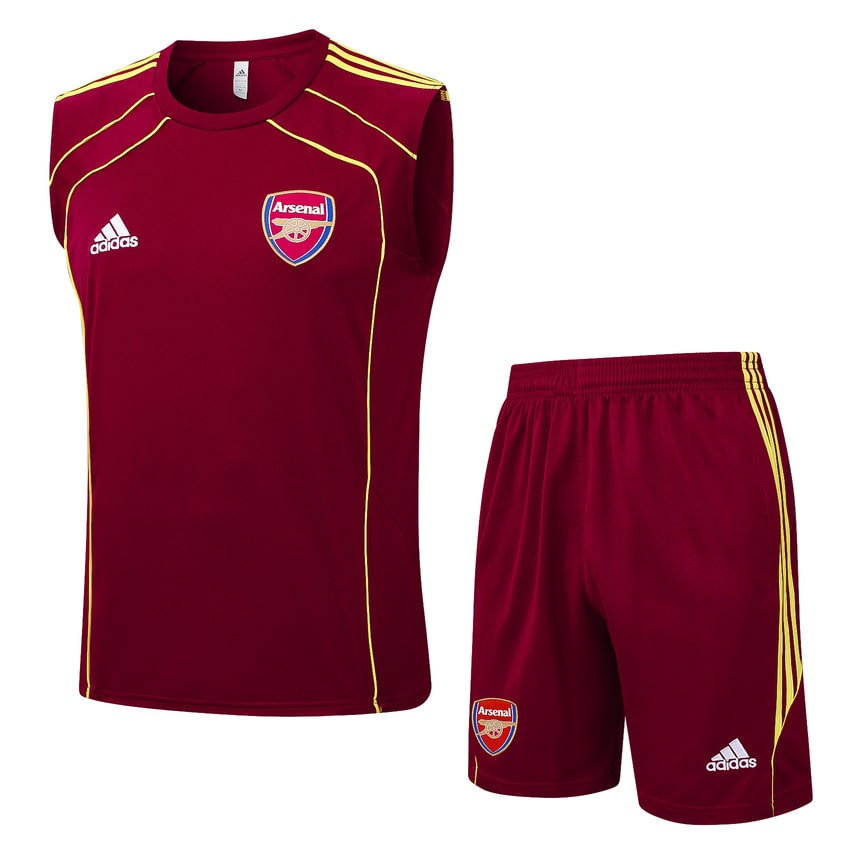 Debardeur Short Arsenal Homme 2025 2026 Rouge Foncé