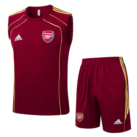 Debardeur Short Arsenal Homme 2025 2026 Rouge Foncé