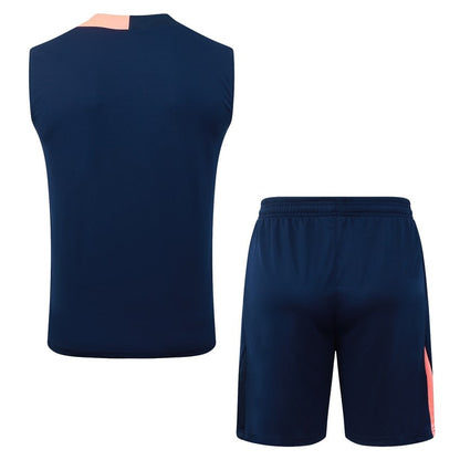 Debardeur Short Barcelone Homme 2025 2026 Bleu Orange
