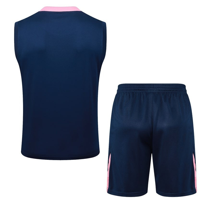 Debardeur Short Barcelone Homme 2025 2026 Bleu Rose