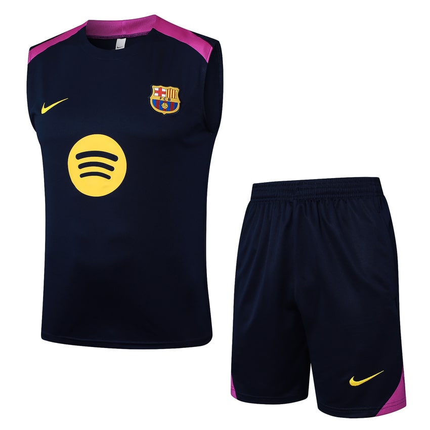 Debardeur Short Barcelone Homme 2025 2026 Noir Rose