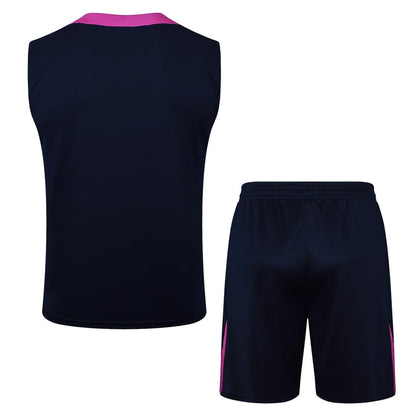 Debardeur Short Barcelone Homme 2025 2026 Noir Rose