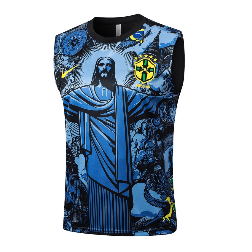 Debardeur Short Bresil Homme 2024 2025 Bleu Motif