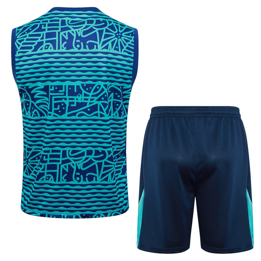 Debardeur Short Bresil Homme 2024 2025 Bleu Vert