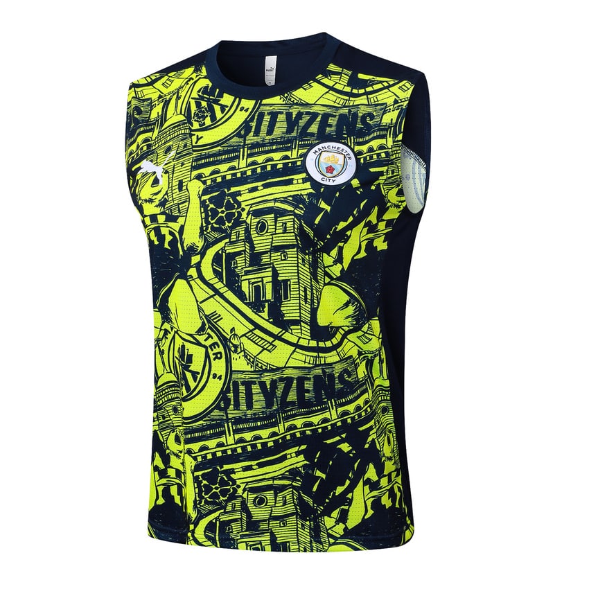 Debardeur Short Manchester City Homme 2024 2025 Jaune Noir