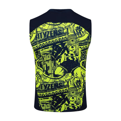 Debardeur Short Manchester City Homme 2024 2025 Jaune Noir