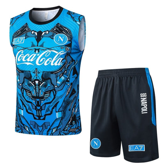 Debardeur Short Naples Homme 2025 2026 Bleu Motif
