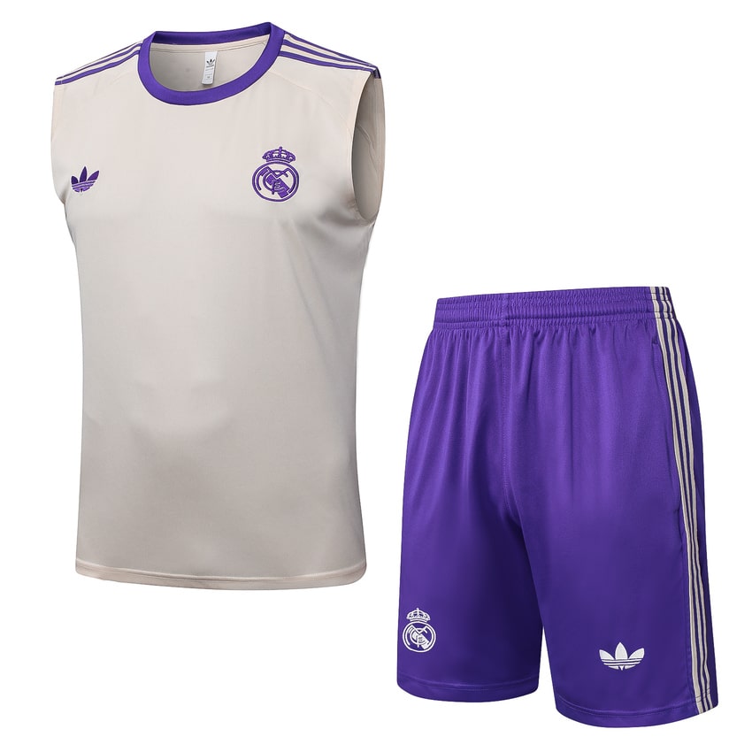 Debardeur Short Real Madrid Homme 2025 2026 Beige Violet
