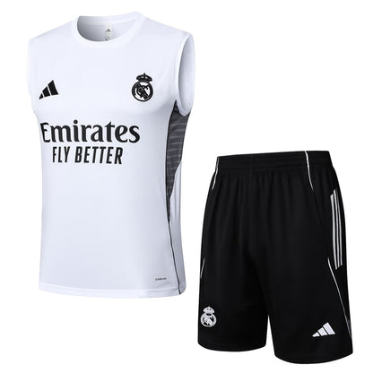 Debardeur Short Real Madrid Homme 2025 2026 Blanc Clair