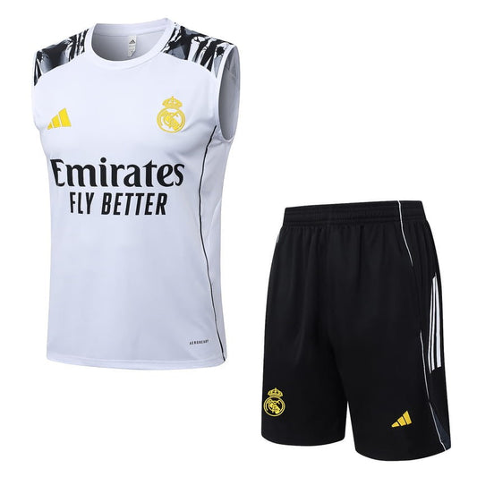 Debardeur Short Real Madrid Homme 2025 2026 Blanc Tache