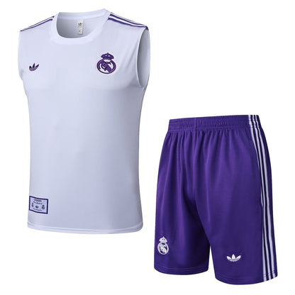 Debardeur Short Real Madrid Homme 2025 2026 Blanc Violet