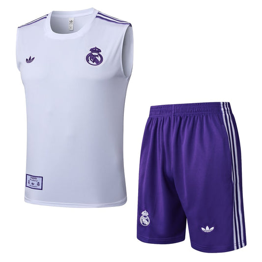 Debardeur Short Real Madrid Homme 2025 2026 Blanc Violet