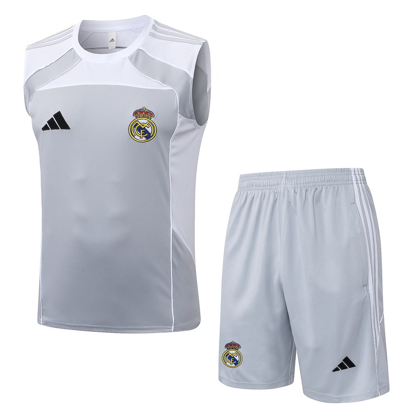 Debardeur Short Real Madrid Homme 2025 2026 Gris Blanc