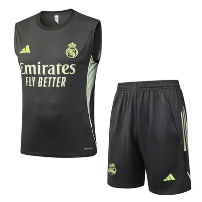 Debardeur Short Real Madrid Homme 2025 2026 Noir Jaune