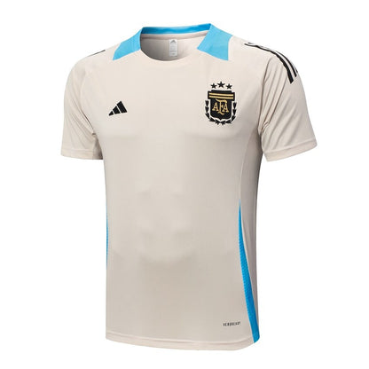 Ensemble Maillot Short Argentine Homme/Enfant 2024 2025 Beige