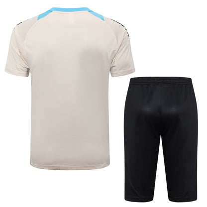 Ensemble Maillot Short Argentine Homme/Enfant 2024 2025 Beige