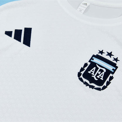 Ensemble Maillot Short Argentine Homme/Enfant 2026 2027 Blanc