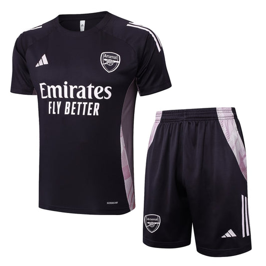 Kit Maillot Short Pre-Match Arsenal Homme 2024 2025 Noir/Beige