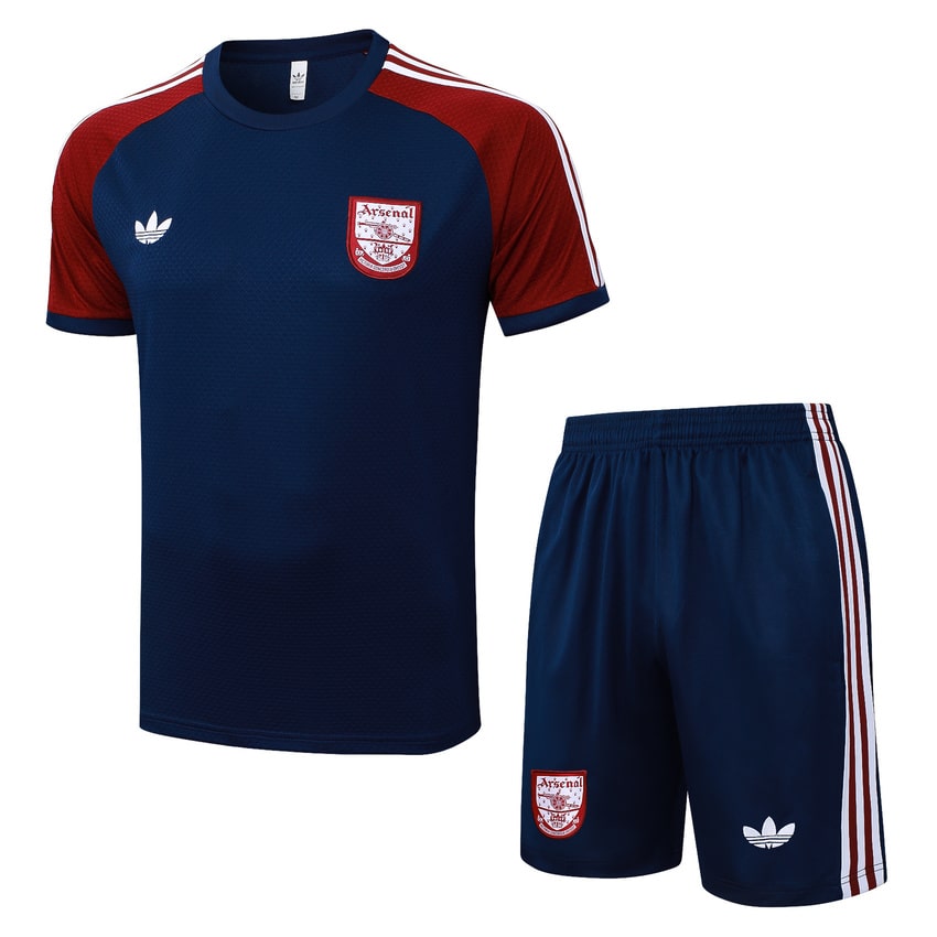 Kit Maillot Short Pre-Match Arsenal Homme 2025 2026 Bleu Rouge