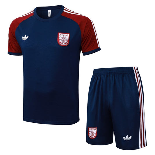 Kit Maillot Short Pre-Match Arsenal Homme 2025 2026 Bleu Rouge