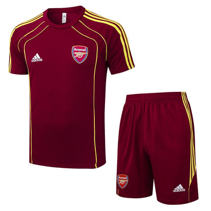 Kit Maillot Short Pre-Match Arsenal Homme 2025 2026 Rouge Foncé