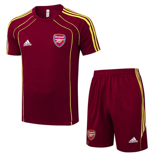 Kit Maillot Short Pre-Match Arsenal Homme 2025 2026 Rouge Foncé