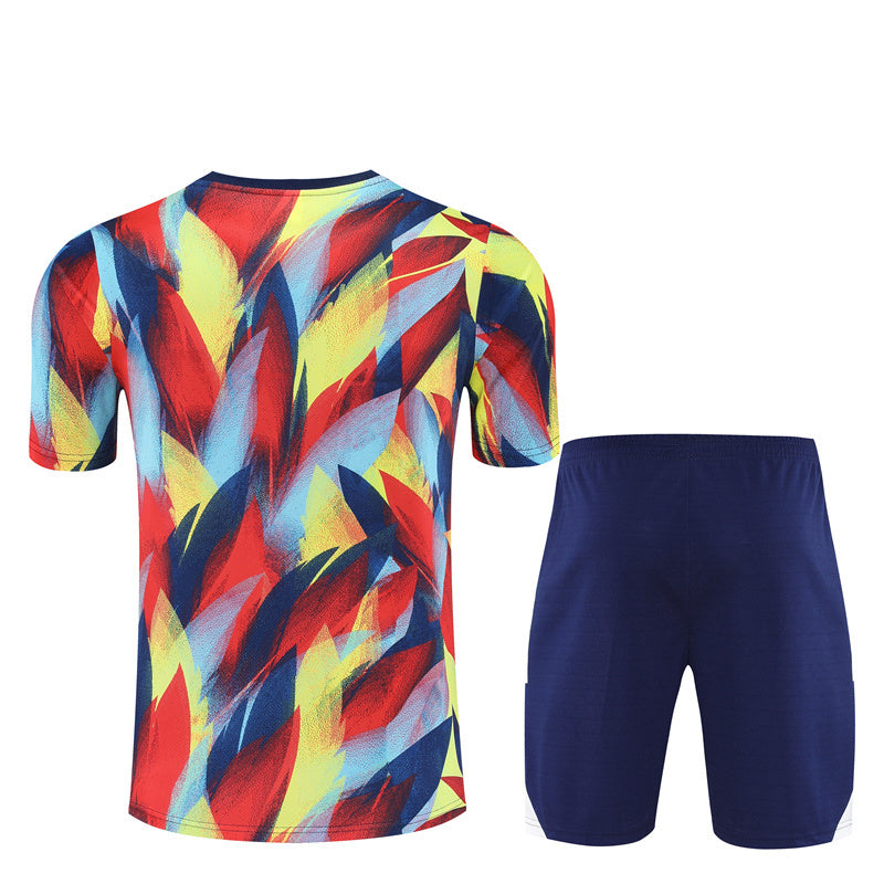 Ensemble Maillot Short Arsenal Homme/Enfant 2025 2026 Rouge Jaune Camouflage