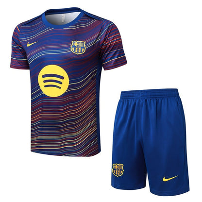 Ensemble Maillot Short Barcelone Homme/Enfant 2025 2026 Bleu