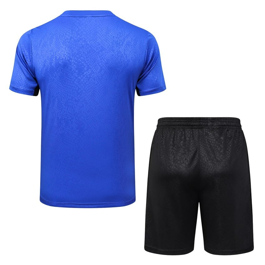 Ensemble Maillot Short Barcelone Homme/Enfant 2025 2026 Bleu Océan