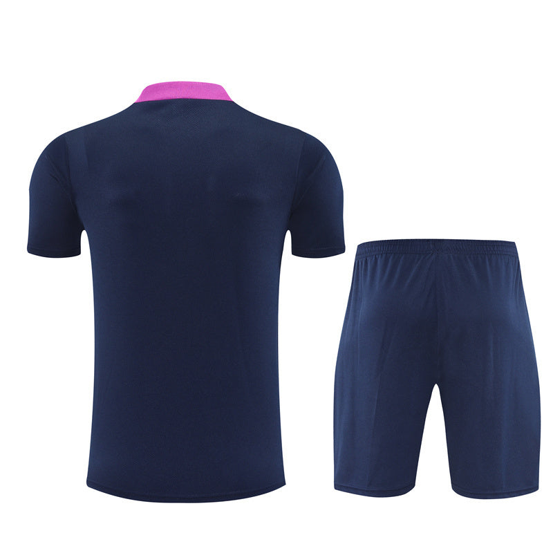 Ensemble Maillot Short Barcelone Homme/Enfant 2025 2026 Bleu Sombre Violet