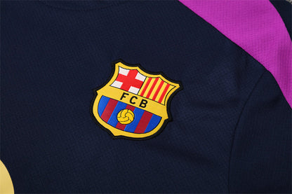 Ensemble Maillot Short Barcelone Homme/Enfant 2025 2026 Bleu Sombre Violet