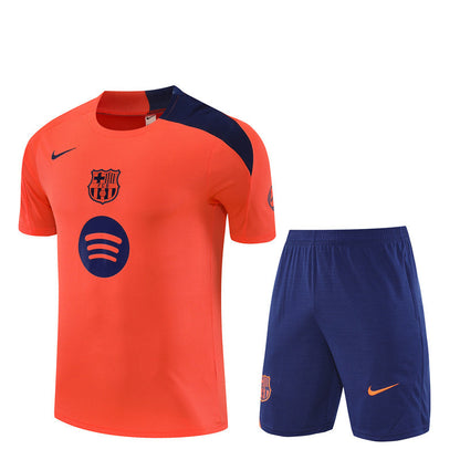 Ensemble Maillot Short Barcelone Homme/Enfant 2025 2026 Orange