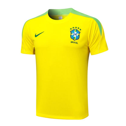 Ensemble Maillot Short Bresil Homme/Enfant 2024 2025 Jaune
