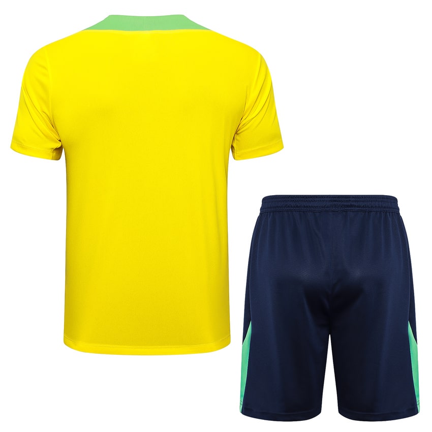 Ensemble Maillot Short Bresil Homme/Enfant 2024 2025 Jaune