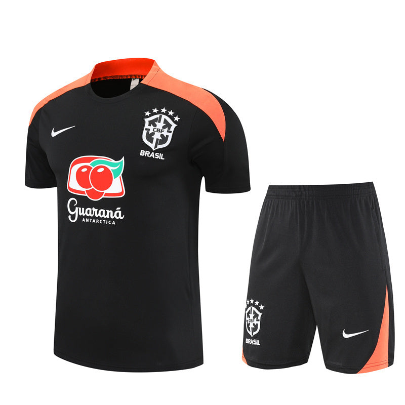 Ensemble Maillot Short Bresil Homme/Enfant 2025 2026 Noir