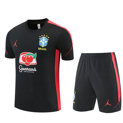 Ensemble Maillot Short Bresil Jordan Homme/Enfant 2026 2027 Noir
